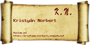 Kristyán Norbert névjegykártya