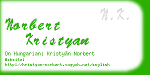 norbert kristyan business card