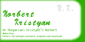 norbert kristyan business card